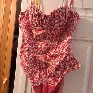 Zara Pink Floral Corset Bodysuit